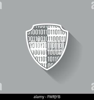 Flat Isolated icon data shield Stock Vector