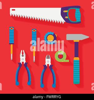 Vector flat set of tools Stock Vector
