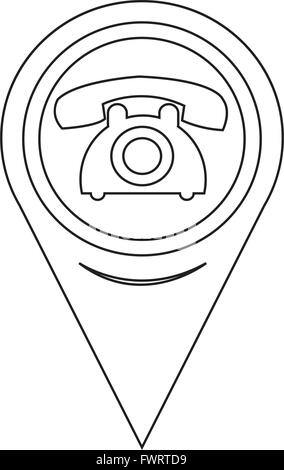 Map Pointer Old Phone Icon Stock Vector Image & Art - Alamy