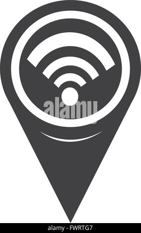 Map Pointer Wifi Icon Stock Vector