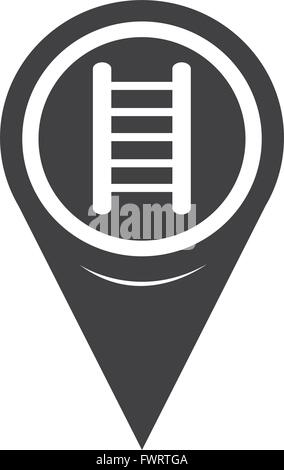 Map Pointer Ladder Icon Stock Vector