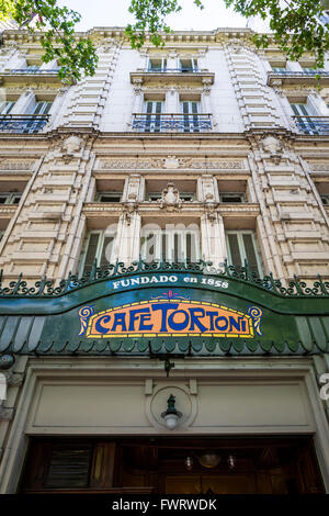 The Cafe Tortoni building exterior facade in Buenos Aires, South America. Stock Photo