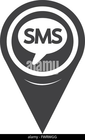 Map Pointer SMS Icon Stock Vector
