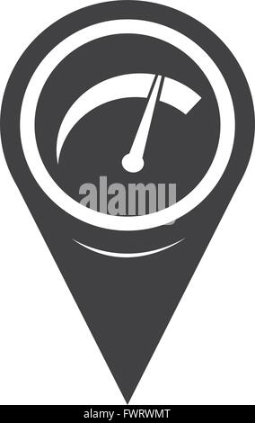 Map Pointer Car Meter Icon Stock Vector