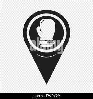 Map Pointer boxing icon Stock Vector