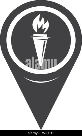 Map Pointer Torch Icon Stock Vector Image & Art - Alamy