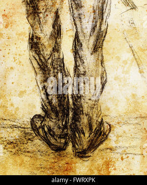 art drawing man legs and color abstract  background Stock Photo