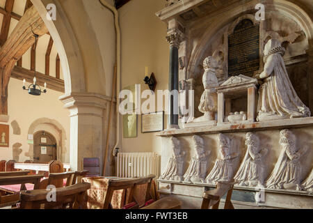 Interior of St Mary's church in Friston, East Sussex, England. Stock Photo