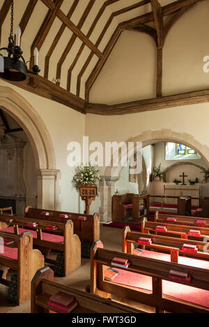 Interior of St Mary's church in Friston, East Sussex, England. Stock Photo