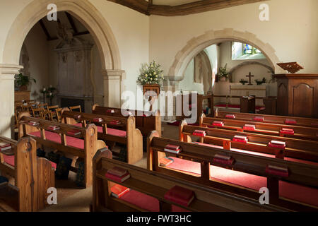 Interior of St Mary's church in Friston, East Sussex, England. Stock Photo