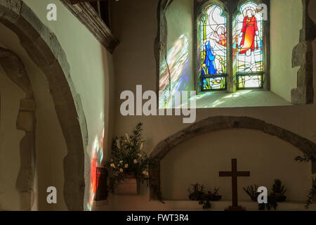 Interior of St Mary's church in Friston, East Sussex, England. Stock Photo