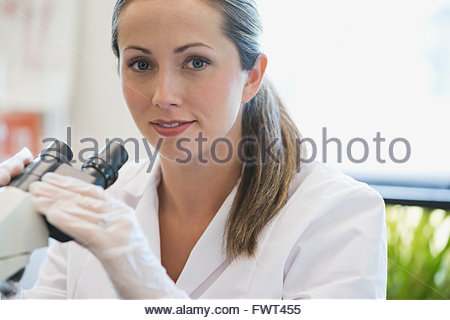 Portrait of beautiful female scientist in laboratory