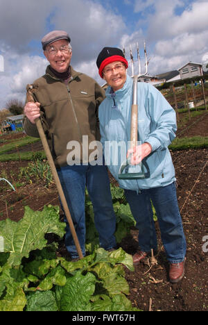 Pensioner Maureen O'Shea on her allotment in Tonteg,Mid Glamorgan,Wales ...