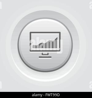 Statistics icon. Button Design. Stock Vector