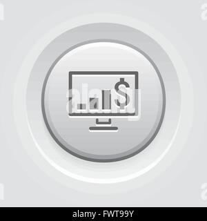 Business Chart on Desktop Icon Stock Vector