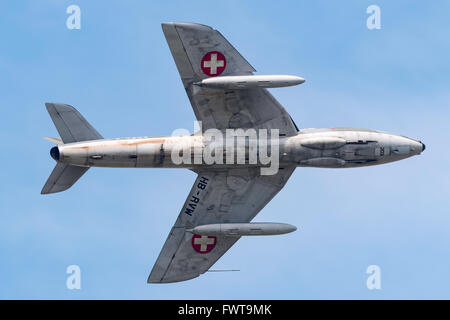 Former Swiss Air Force Hawker Hunter T.68 two seat military training ...