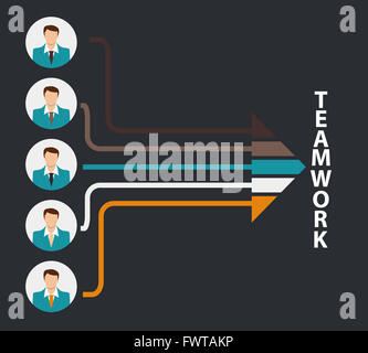 Team Work Flat Concept Illustration Stock Photo - Alamy