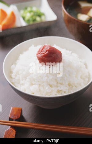 Rice and umeboshi Stock Photo - Alamy