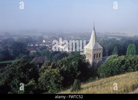 The Parish Church of All Saints' East Meon Stock Photo