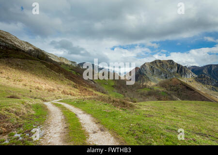 Spring afternoon in Picos de Europa mountains, Asturias, Spain. Stock Photo