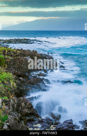 View of Molokai from Kapalua area of Maui Stock Photo