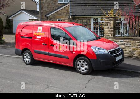 English Royal Mail Post Office van in Post Office Red livery Stock Photo