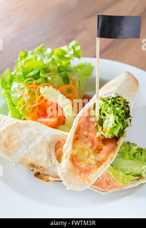 Smoke Salmon Wrap Maxican cuisine Stock Photo