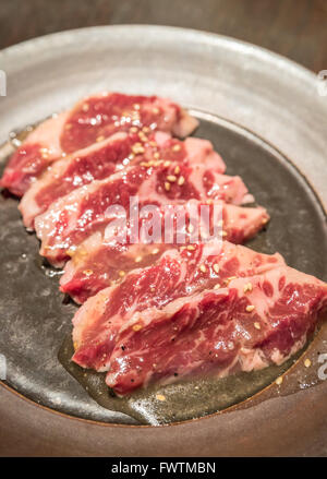 Freshness Japanese Harami wagyu meat BBQ yakiniku Stock Photo