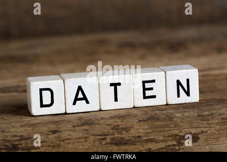 The german word files written in cubes on wooden background Stock Photo