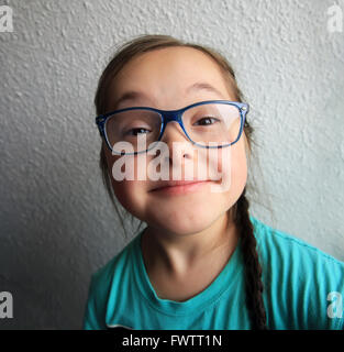 Portrait of beautiful girl with glasses Stock Photo