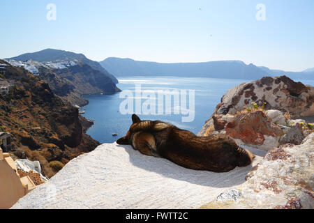 sunny day on Santorini Stock Photo