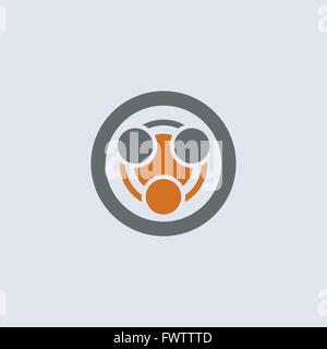 Gray-orange stylized infection symbol round web icon Stock Vector
