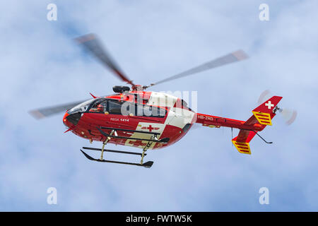 REGA Swiss Air Ambulance Eurocopter-Kawasaki EC-145 HB-ZRD Stock Photo