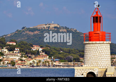 Lighthouse at Sanary-sur-Mer in France Stock Photo