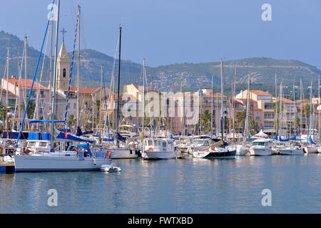 Port of Sanary-sur-Mer in France Stock Photo