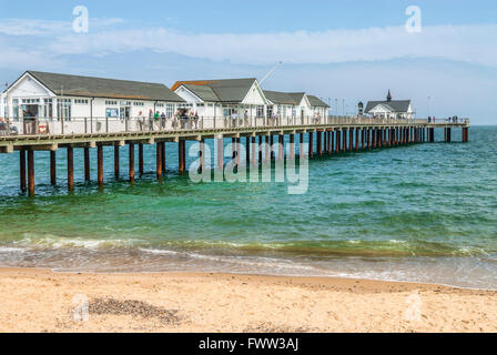 Pier of Southwold, a town on the North Sea coast, in the Waveney district of Suffolk, East Anglia, England. Stock Photo