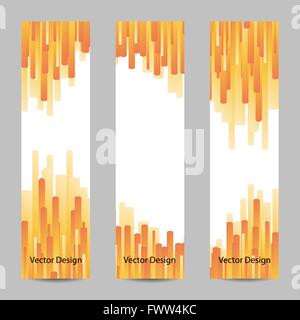 Set of vertical banners with yellow stripes Stock Vector