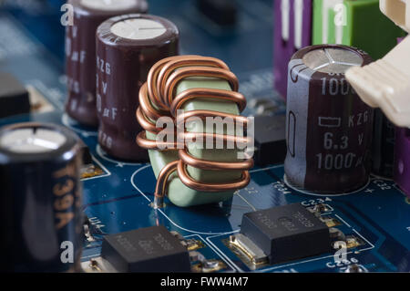 motherboard, computer electronics - dimmer, closeup and macro Stock Photo