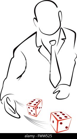 Rolling dices Stock Vector