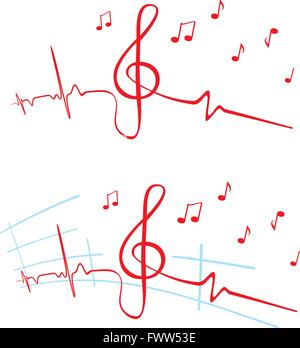 EKG of music Stock Vector