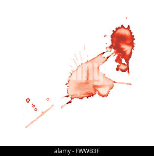 A red blood splatter isolated on a white background. Stock Photo
