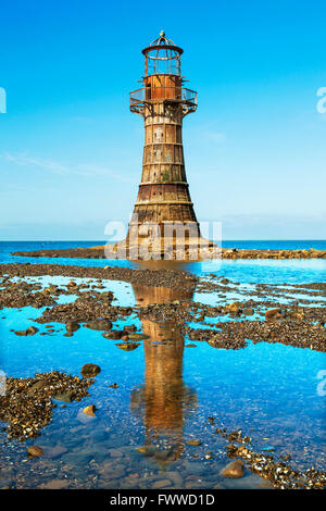 Whiteford Lighthouse, Whiteford Sands, Gower, Wales, U.K. Stock Photo