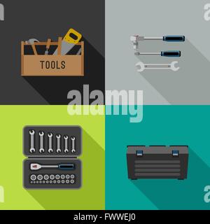 Tools flat icons. Stock Vector
