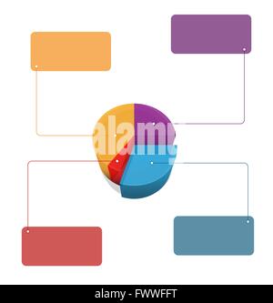 Modern 3d Pie chart info-graphic template. EPS 10 vector illustration Stock Vector