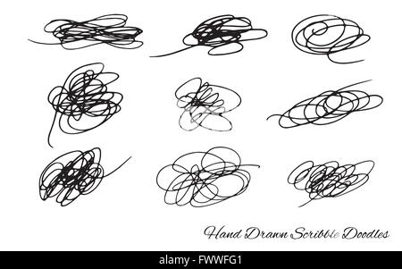 Hand drawn scribble set. EPS 10 Vector illustration Stock Vector