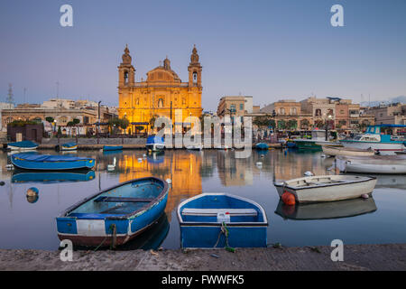 Dawn at Msida Yacht Marina, Malta. Stock Photo