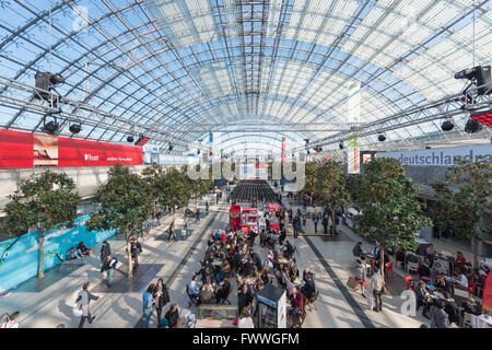 Neue Messe glass hall, book fair, Leipzig, Saxony, Germany Stock Photo