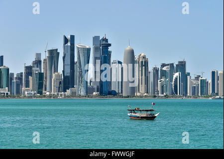 Skyscraper skyline, Doha, Qatar Stock Photo