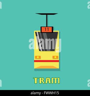 Tram Modern City Public Transport Stock Vector
