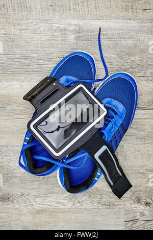 A studio photo of a sports arm band Stock Photo